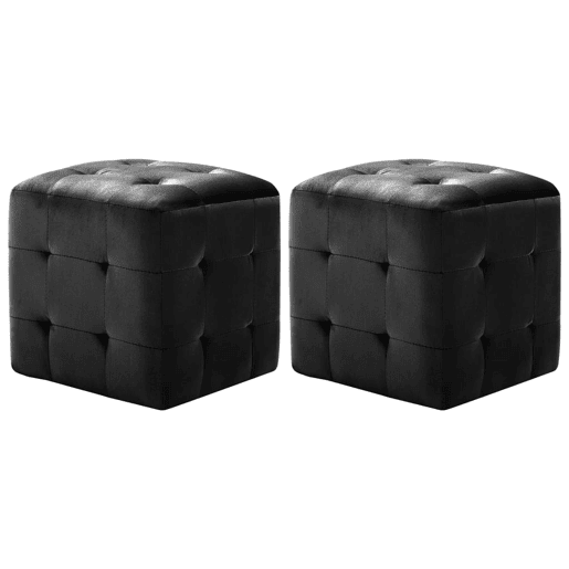 Lote de 2 Mesas De Cabeceira - Mesinhas De Cabeceira 30x30x30 cm veludo preto