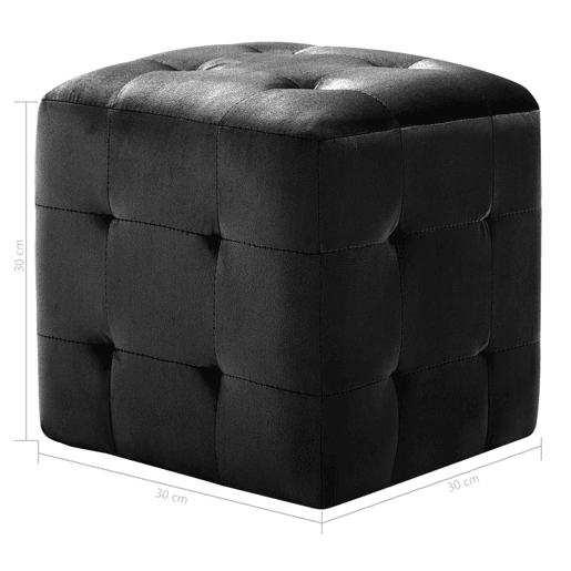 Lote de 2 Mesas De Cabeceira - Mesinhas De Cabeceira 30x30x30 cm veludo preto