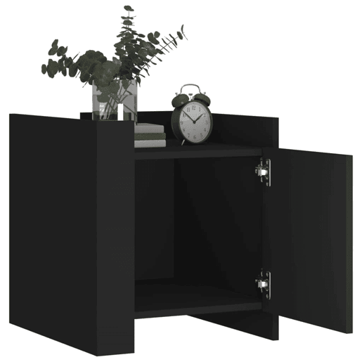 Mesa De Cabeceira - Mesinha De Cabeceira 45x50x50 cm derivados de madeira preto