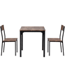 Conjunto de sala de jantar - Mesa com 2 cadeiras - Vintage castanho