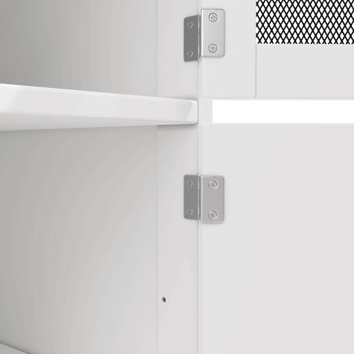Ilha de cozinha - com superfície de trabalho, armário buffet, portas tridimensionais, com prateleiras ajustáveis, branco