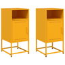 Lote de 2 Mesas De Cabeceira - Mesinhas De Cabeceira 36x39x78 cm aço amarelo mostarda