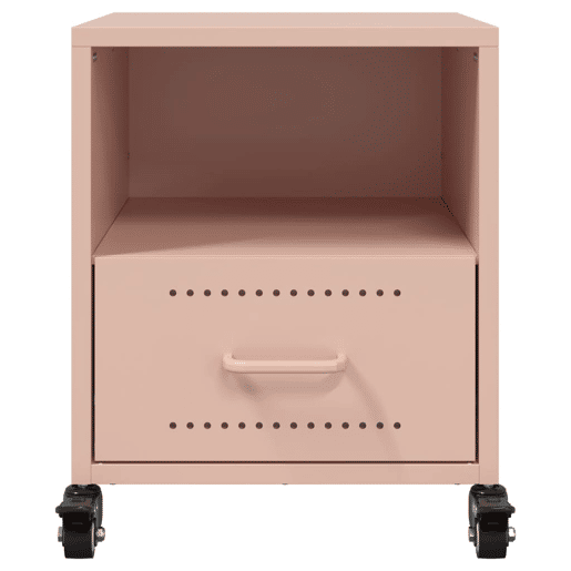 Lote de 2 Mesas De Cabeceira - Mesinhas De Cabeceira 36x39x43,5 cm aço rosa
