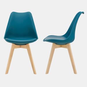 Conjunto de 2 cadeiras assento de sala de jantar escandinavo cozinha plástico sintético faia 81 cm turquesa 03_0002774