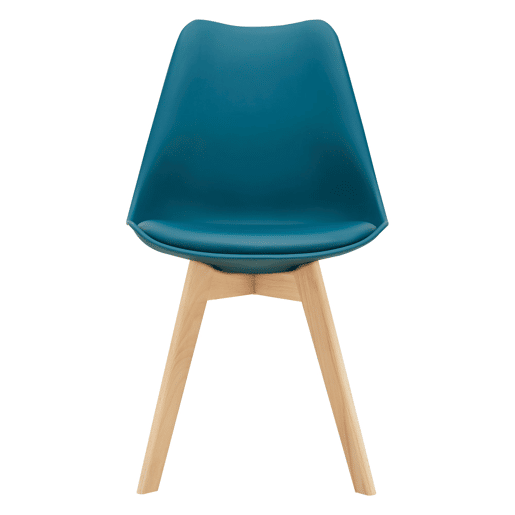 Conjunto de 2 cadeiras assento de sala de jantar escandinavo cozinha plástico sintético faia 81 cm turquesa 03_0002774