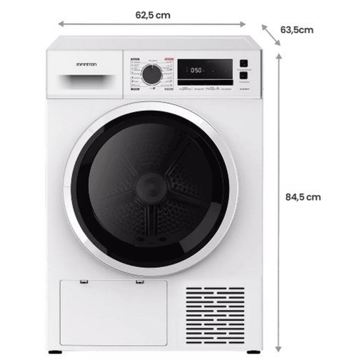 Máquina de Secar com Bomba de Calor Infiniton SD-BC9DWP, 9 kg, D, 16 Programas, Branco