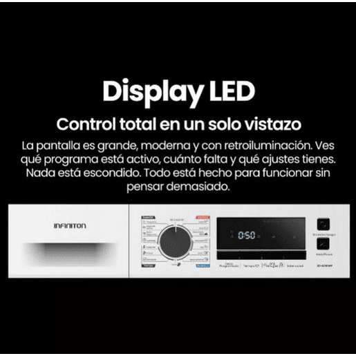 Máquina de Secar com Bomba de Calor Infiniton SD-BC9DWP, 9 kg, D, 16 Programas, Branco