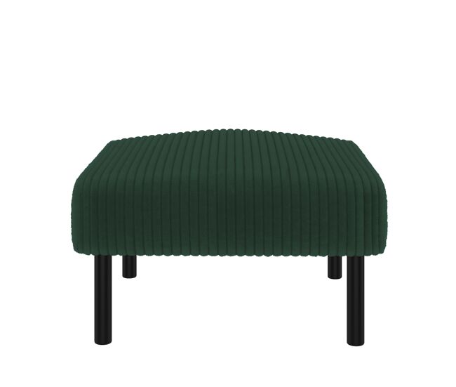 Puf de cordón premium - tamaño único - con estructura metálica, tapizado en terciopelo ultra suave, versátil como reposapiés, asiento o mesa auxiliar