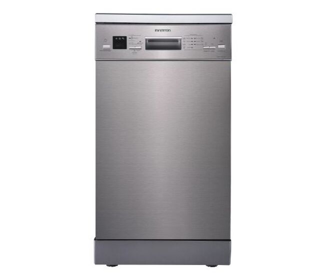 Lavavajillas - Infiniton DIW-4513XD3, 10 Servicios, 7 Programas, 44.8 cm Ancho, Auto-Open, Inox
