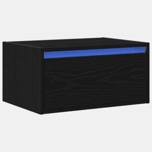 Mesa De Cabeceira De Parede Mesinha De Cabeceira - com luzes LED carvalho preto