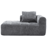 Sofá Chaise Longue - confortável, sem montagem, com almofada e bolsos laterais - Cinza
