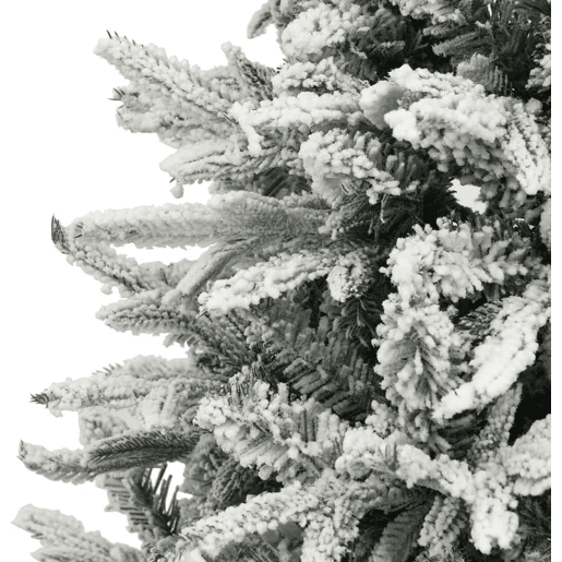 Árvore de Natal artificial luxuosa de 240 cm com efeito de neve premium, galhos frondosos de PVC