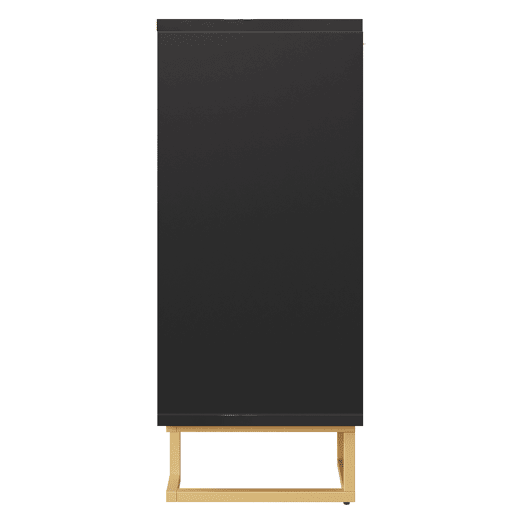 Aparador 152x40x75 cm - Design geométrico único, puxadores e pés dourados - Preto