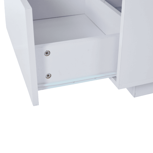 Mesa de café moderna LED - 100 x 50 x 35 cm - Mesa auxiliar branca com luz LED e painel acrílico - Branco Mesa de café moderna LED - 100 x 50 x 35 cm - Mesa auxiliar branca com luz LED e painel acrílico - Branco