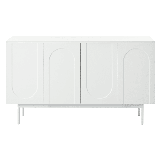 Aparador moderno com 4 portas - design minimalista em arco - Branco
