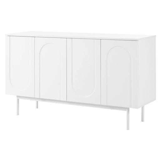 Aparador moderno com 4 portas - design minimalista em arco - Branco