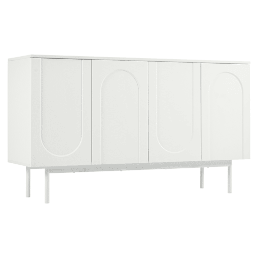 Aparador moderno com 4 portas - design minimalista em arco - Branco
