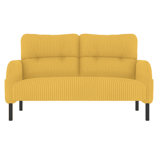 Sofá de 2 lugares - com estofamento confortável, encosto alto e bolsos laterais - Amarelo