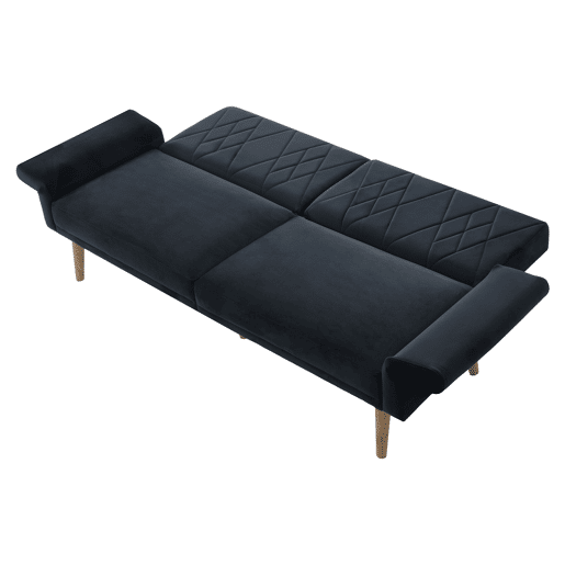 Sofá pequeno, sofá de dois lugares - sofá-cama com função de descanso - preto