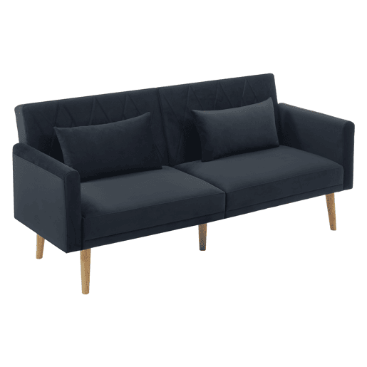 Sofá pequeno, sofá de dois lugares - sofá-cama com função de descanso - preto