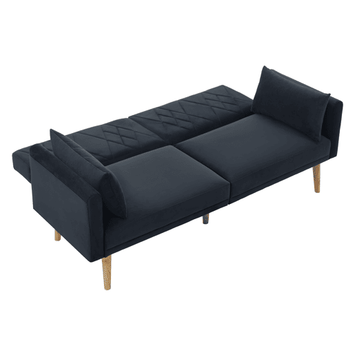Sofá pequeno, sofá de dois lugares - sofá-cama com função de descanso - preto