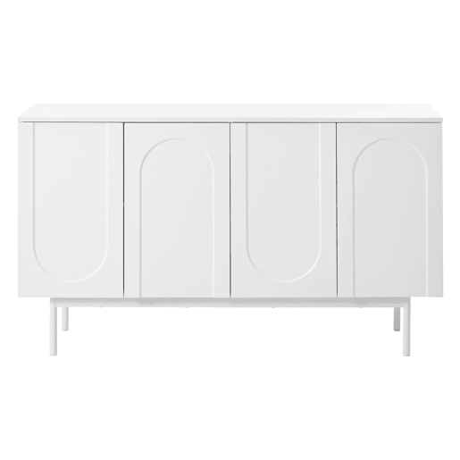 Aparador moderno com 4 portas - design minimalista em arco - Branco