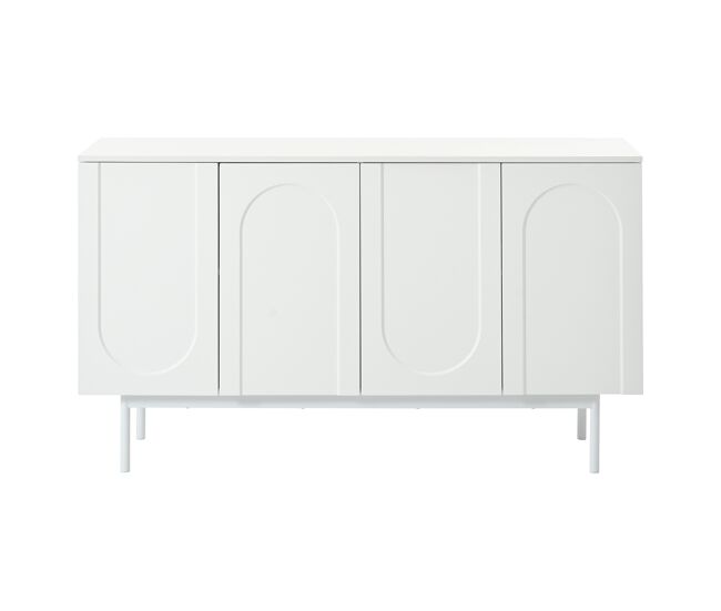 Aparador moderno 4 puertas - diseño minimalista de arco - blanco