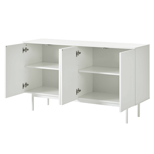 Aparador moderno com 4 portas - design minimalista em arco - Branco