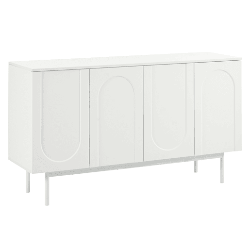 Aparador moderno com 4 portas - design minimalista em arco - Branco