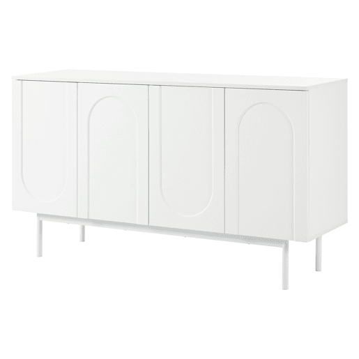 Aparador moderno com 4 portas - design minimalista em arco - Branco