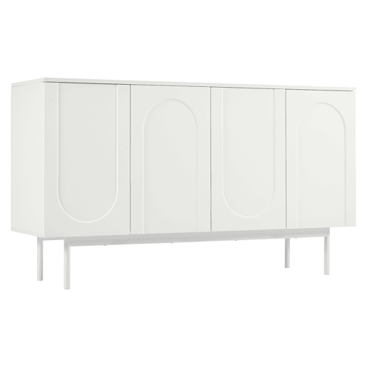 Aparador moderno com 4 portas - design minimalista em arco - Branco
