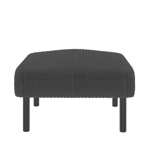 Conjunto de 3 peças: sofá de 2 lugares + poltrona + banqueta - Estrutura em aço com encosto macio e bolso lateral - Cinza