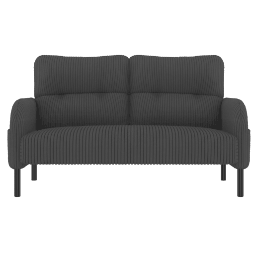 Conjunto de 3 peças: sofá de 2 lugares + poltrona + banqueta - Estrutura em aço com encosto macio e bolso lateral - Cinza