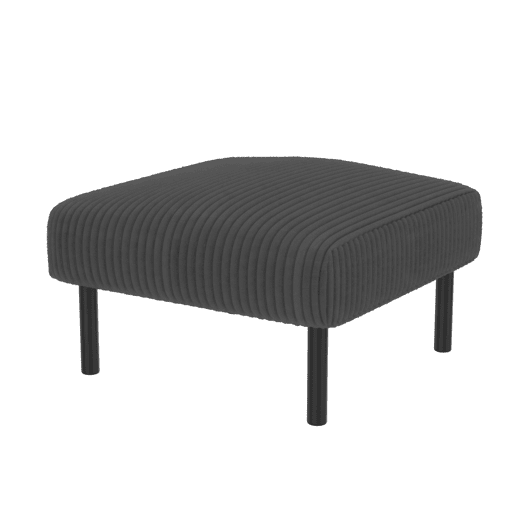 Conjunto de 3 peças: sofá de 2 lugares + poltrona + banqueta - Estrutura em aço com encosto macio e bolso lateral - Cinza