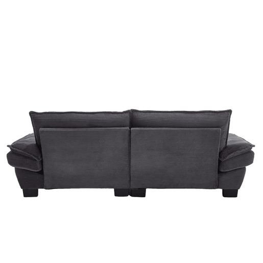 Sofá duplo moderno - Simples, com cama dobrável, almofada incluída, confortável e espaçoso - Cinza escuro