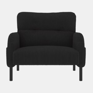 Poltrona de 1 lugar - Profundidade de assento confortável, braços com bolsos laterais, estrutura sólida - Preto