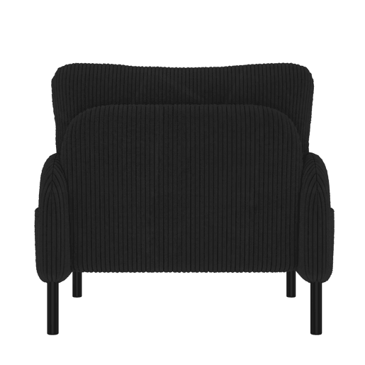 Poltrona de 1 lugar - Profundidade de assento confortável, braços com bolsos laterais, estrutura sólida - Preto