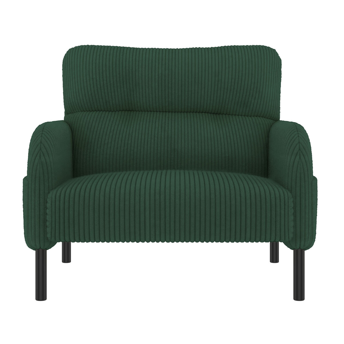 Sillón 1 plaza - samtstoff, bequeme sitztiefe, armlehnen con bolsillos laterales, estructura sólida - verde esmeralda