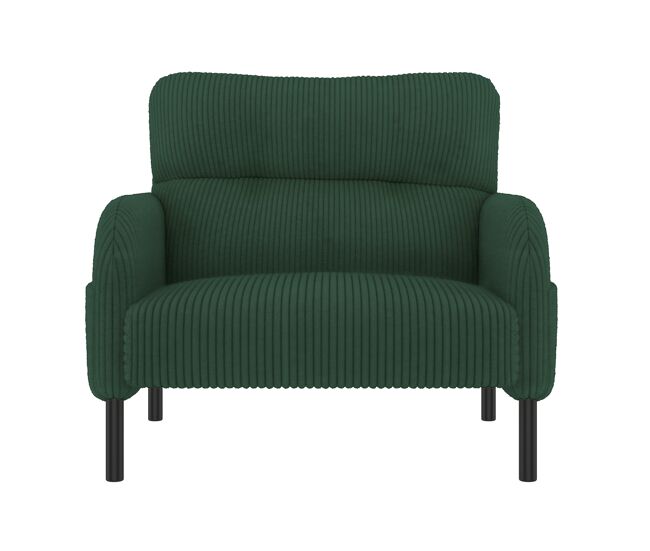 Sillón 1 plaza - samtstoff, bequeme sitztiefe, armlehnen con bolsillos laterales, estructura sólida - verde esmeralda