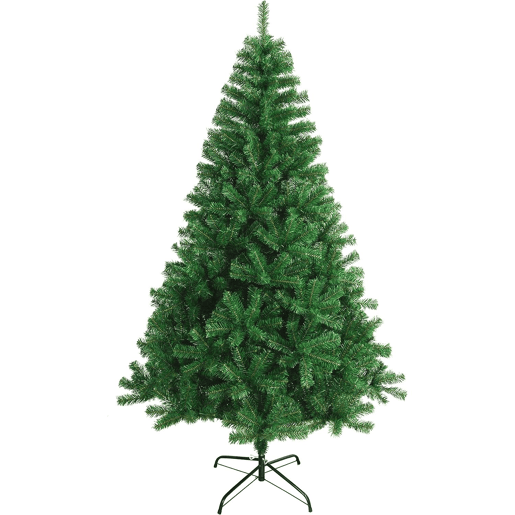 Árvore de Natal artificial verde de 210 cm com base de metal ideal para decoração de Natal