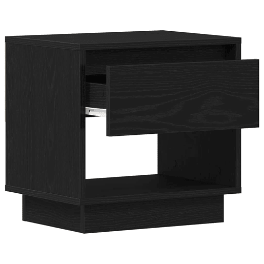 Lote de 2 Mesa De Cabeceira - Mesinha De Cabeceira com gaveta Carvalho preto 45 x 34 x 44 cm