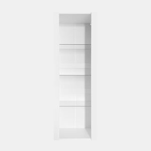 Vitrine de pé 55×38×166 cm - Com 3 prateleiras de vidro, iluminação LED - Branca