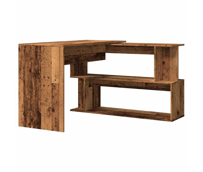 Escritorio - mesa de ordenador de esquina madera contrachapada madera envejecida