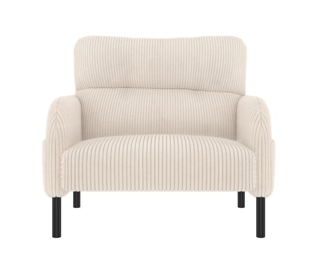 Sillón 1 plaza - samtstoff, bequeme sitztiefe, armlehnen mit seitentaschen - beige