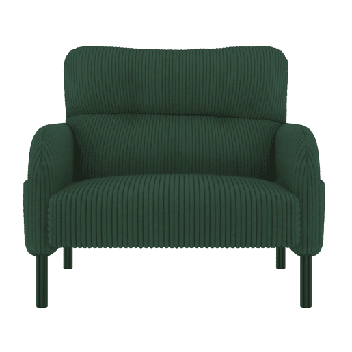 Conjunto de 3 peças Cord - Poltrona + Pufe + Sofá de 2 lugares com bolso lateral, estrutura em aço e encosto extra macio - Verde Esmeralda Conjunto de 3 peças Cord - Poltrona + Pufe + Sofá de 2 lugares com bolso lateral, estrutura em aço e encosto extra macio - Verde Esmeralda