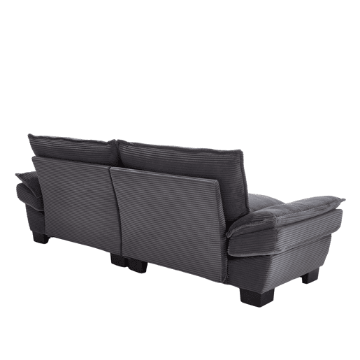 Sofá duplo moderno - Simples, com cama dobrável, almofada incluída, confortável e espaçoso - Cinza escuro