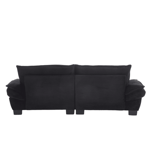 Sofá moderno de 2 lugares - com cama extra, almofada incluída, confortável e espaçoso - Preto