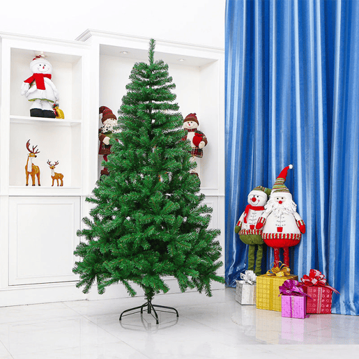 Árvore de Natal artificial verde de 150 cm com base de metal, ideal para decoração de Natal