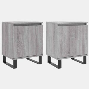 Lote de 2 Mesas De Cabeceira Mesinhas De Cabeceira - 40x30x50 cm derivados madeira cinza sonoma