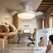 Ventilador de Techo con Luz Pequeño Motor DC Ventilador de Techo con Luz Pequeño Motor DC Blanco
